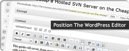 Position The WordPress Editor